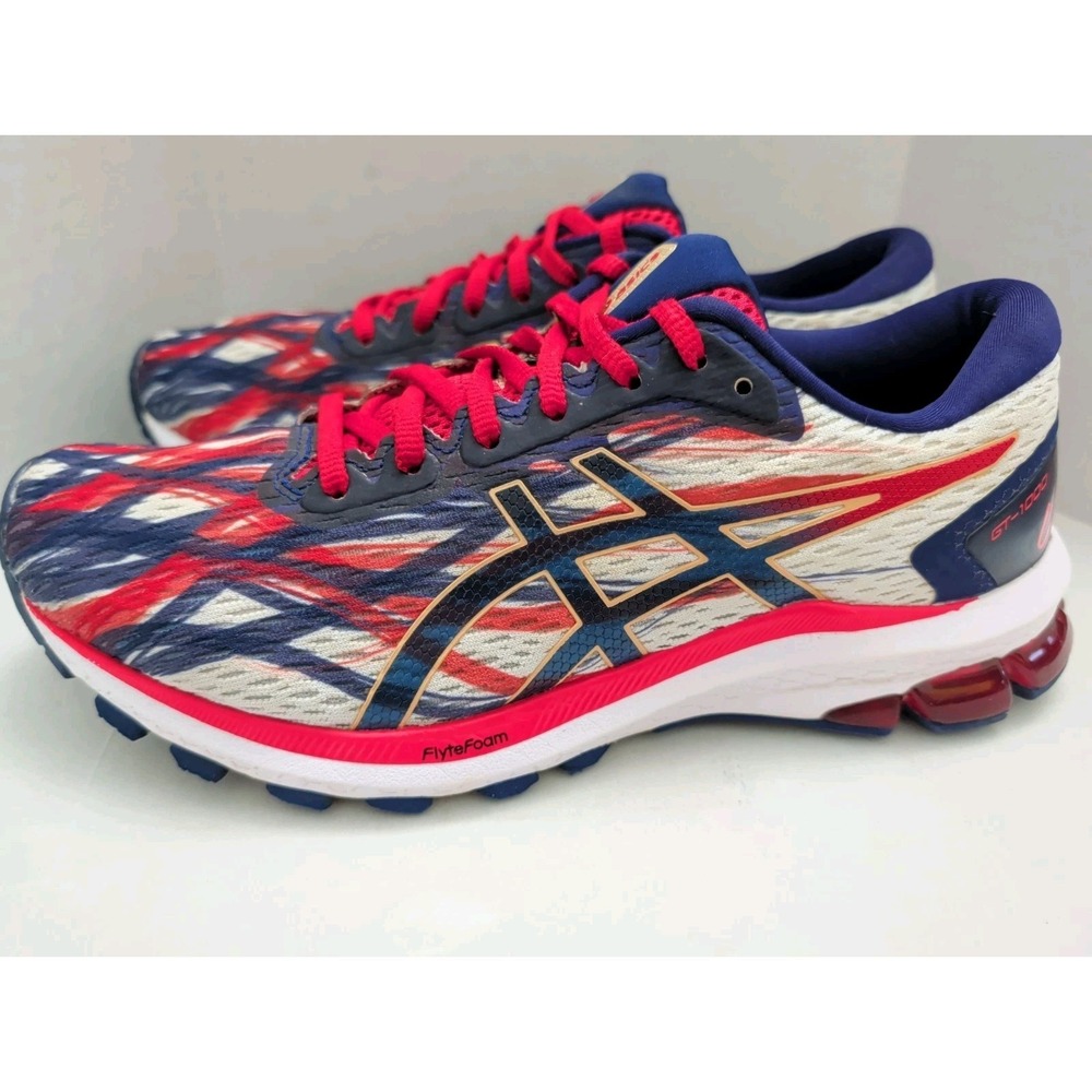 ASICS GT-1000 USA Running Shoes Men's 8.5 Red White Blue Patriotic 1011B108 - Picture 6 of 8